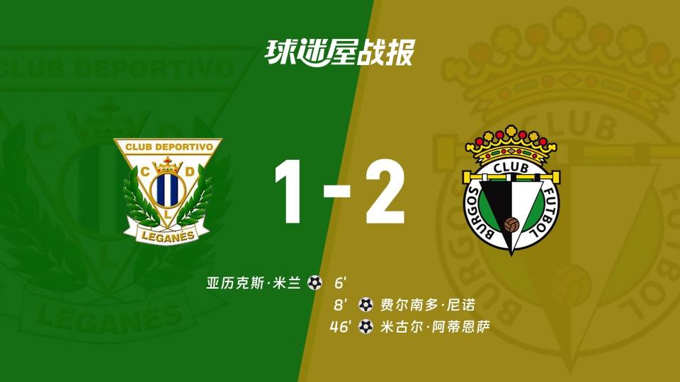莱加内斯vs布尔戈斯比赛结果