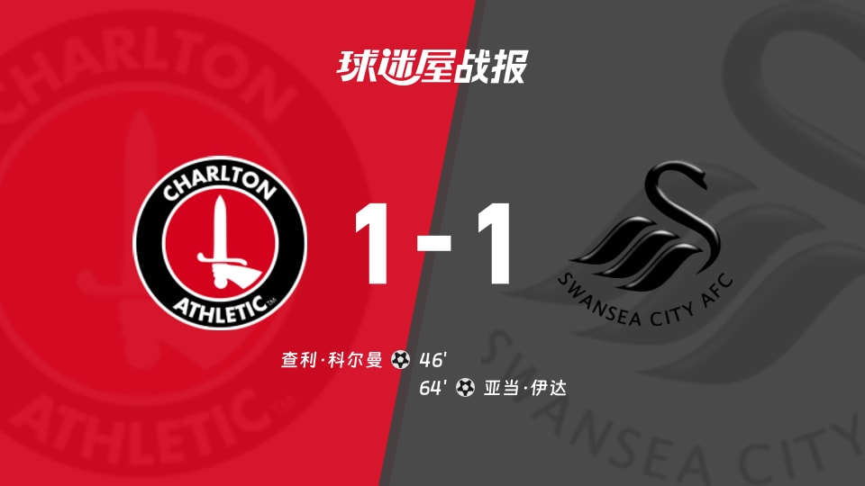 查尔顿vs斯旺西比赛结果