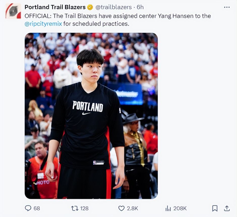 混音发布训练照还无杨瀚森：5天后首战勇士 美记透露小杨新培养计划