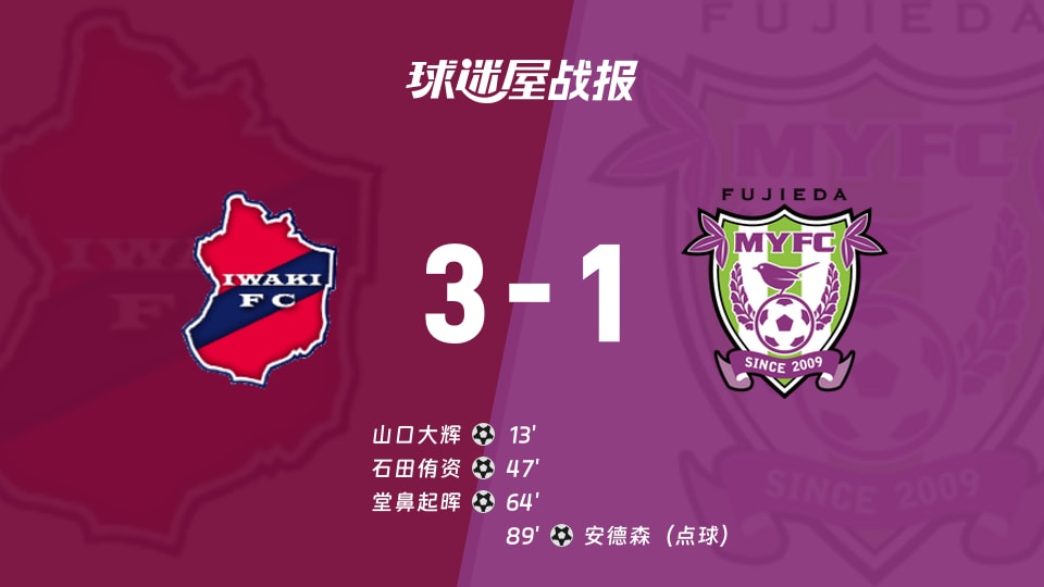 磐城FCvs藤枝MYFC比赛结果
