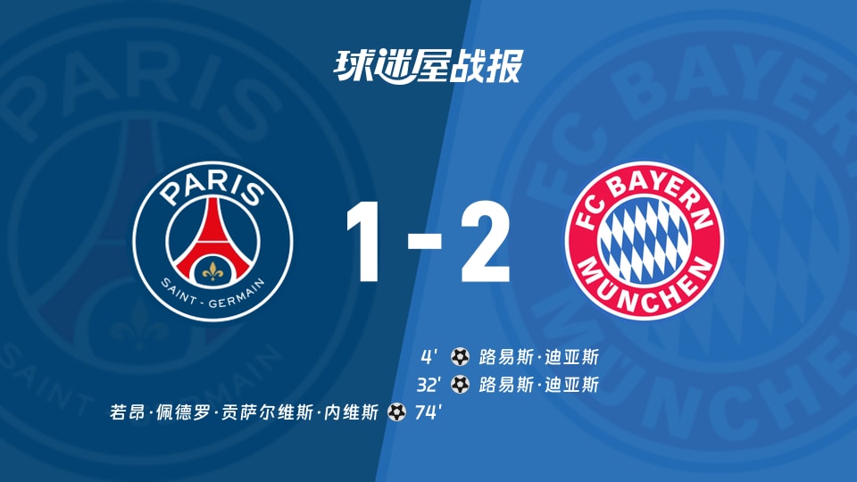 巴黎圣日耳曼vs拜仁比赛结果