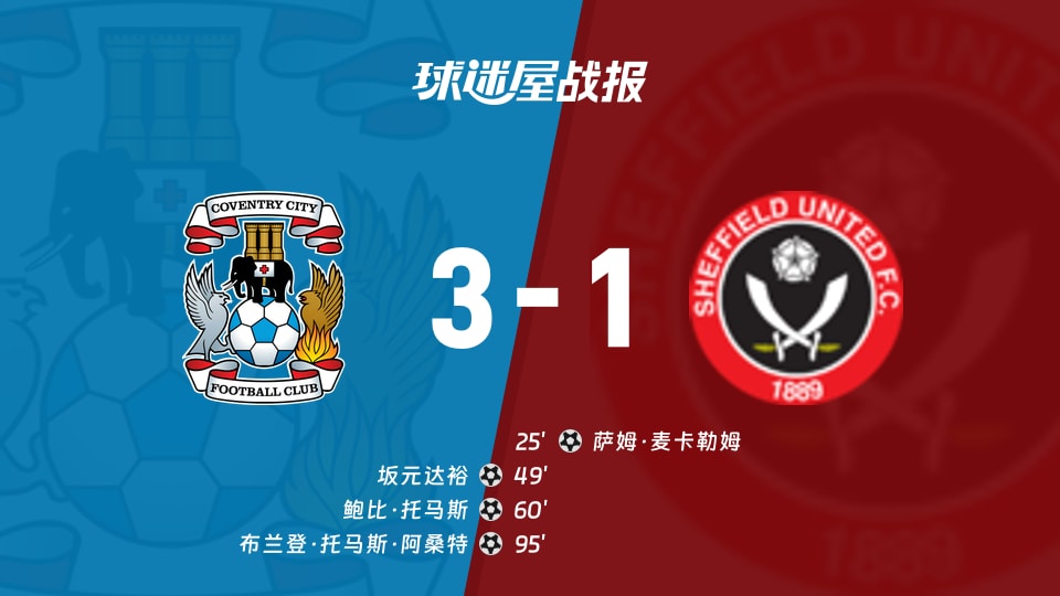 考文垂vs谢菲联比赛结果