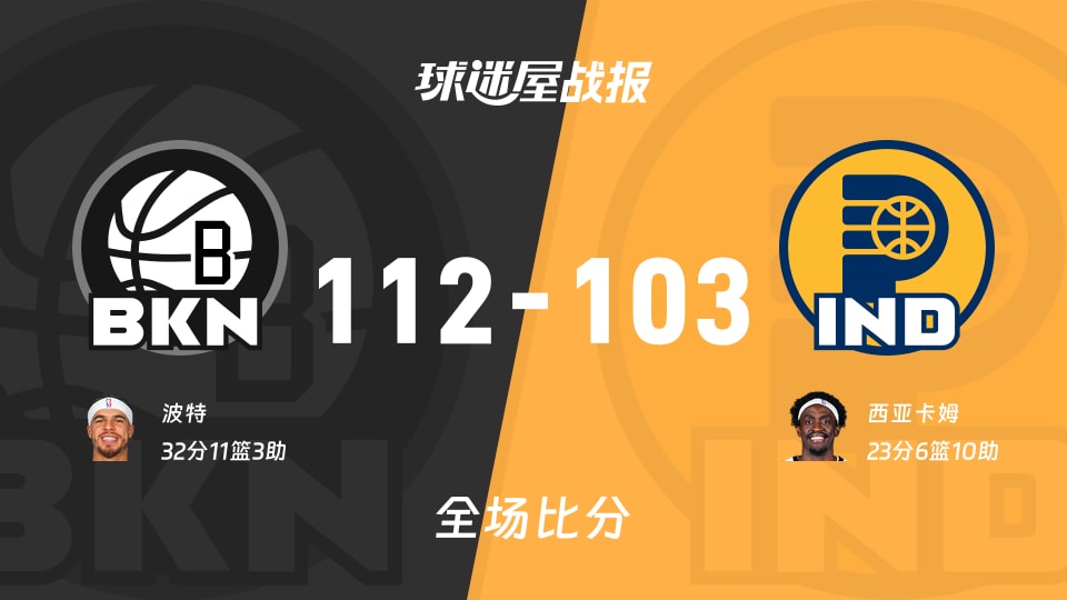 篮网vs步行者战报