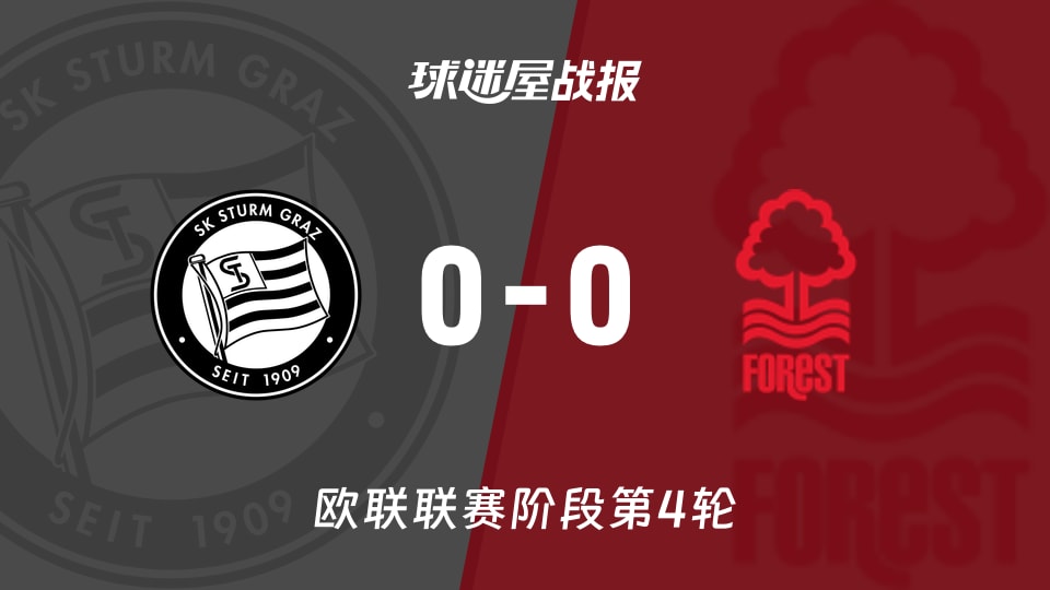 格拉茨风暴vs诺丁汉森林比赛结果