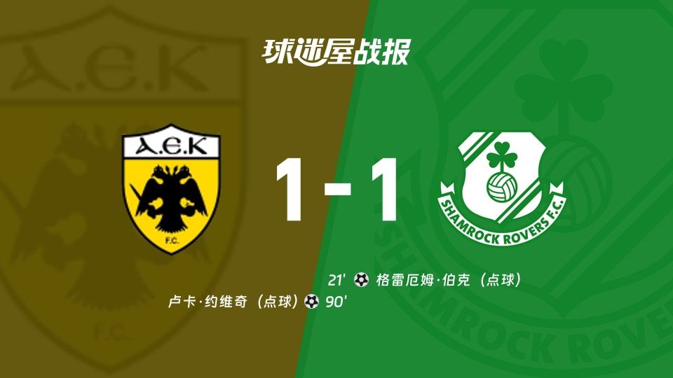 雅典AEKvs沙姆洛克比赛结果
