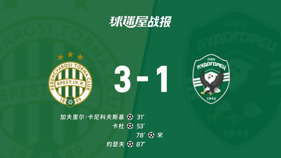 费伦茨瓦罗斯vs卢多格雷茨比赛结果