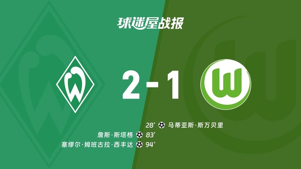 【德甲】云达不莱梅vs沃尔夫斯堡比赛结果：云达不莱梅(2-1)沃尔夫斯堡比分战报(2025年11月08日)