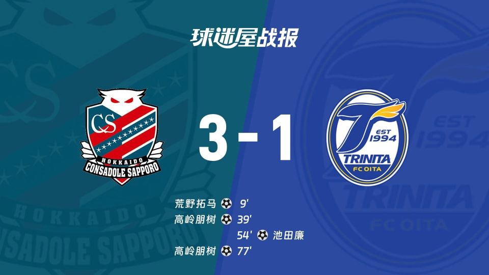 【日职乙】札幌冈萨多vs大分三神比赛结果:札幌冈萨多(3-1)大分三神比分战报(2025年11月08日)