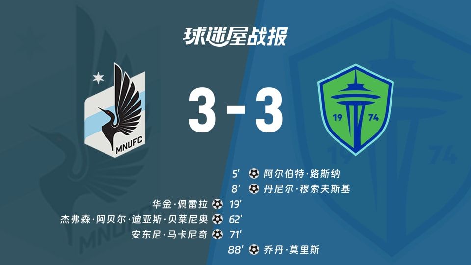【美职业】明尼苏达联vs西雅图海湾人比赛结果:明尼苏达联(3-3)西雅图海湾人比分战报(2025年11月09日)