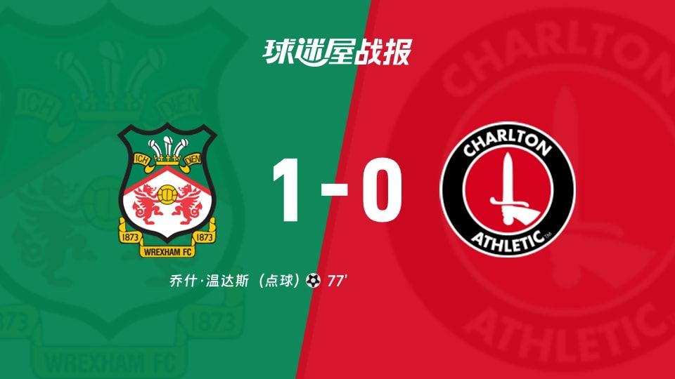 【英冠】雷克瑟姆vs查尔顿比赛结果:雷克瑟姆(1-0)查尔顿比分战报(2025年11月08日)
