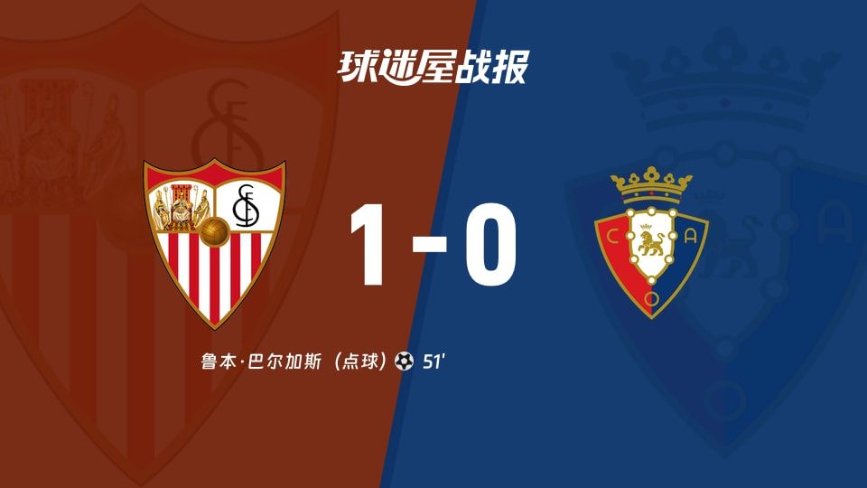 【西甲】塞维利亚vs奥萨苏纳比赛结果:塞维利亚(1-0)奥萨苏纳比分战报(2025年11月08日)