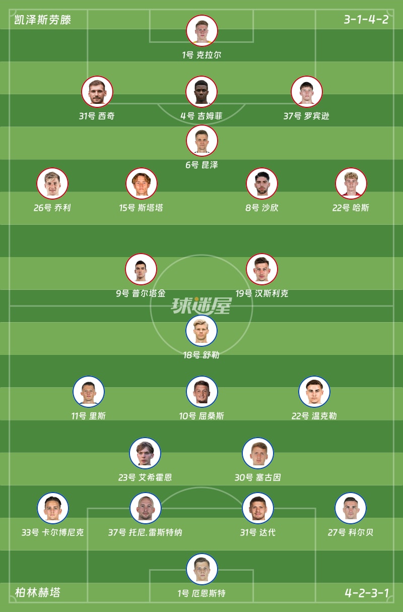 凯泽斯劳滕vs柏林赫塔首发阵容
