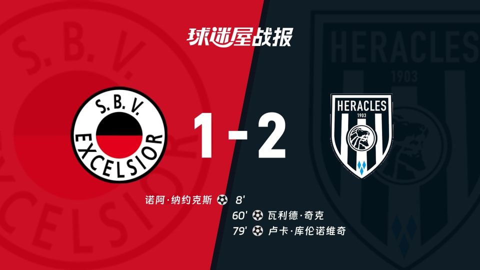 【荷甲】SBV精英vs赫拉克勒斯比赛结果：SBV精英(1-2)赫拉克勒斯比分战报(2025年11月08日)
