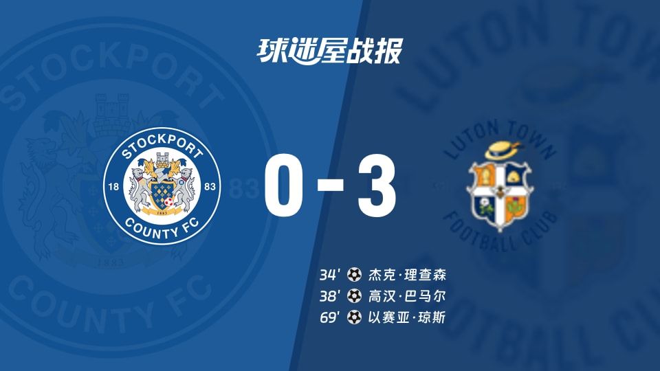 【英甲】斯托克港vs卢顿比赛结果:斯托克港(0-3)卢顿比分战报(2025年11月08日)