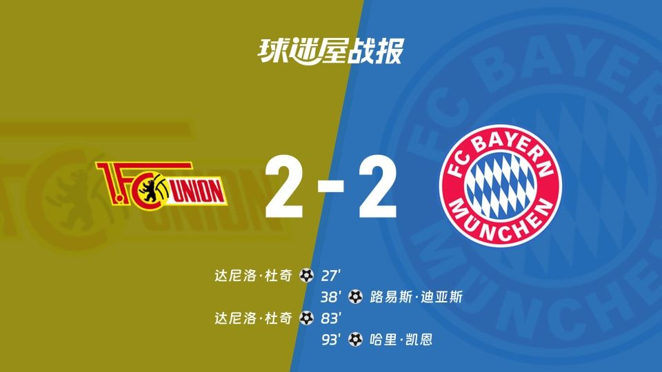 【德甲】柏林联合vs拜仁比赛结果:柏林联合(2-2)拜仁比分战报(2025年11月08日)