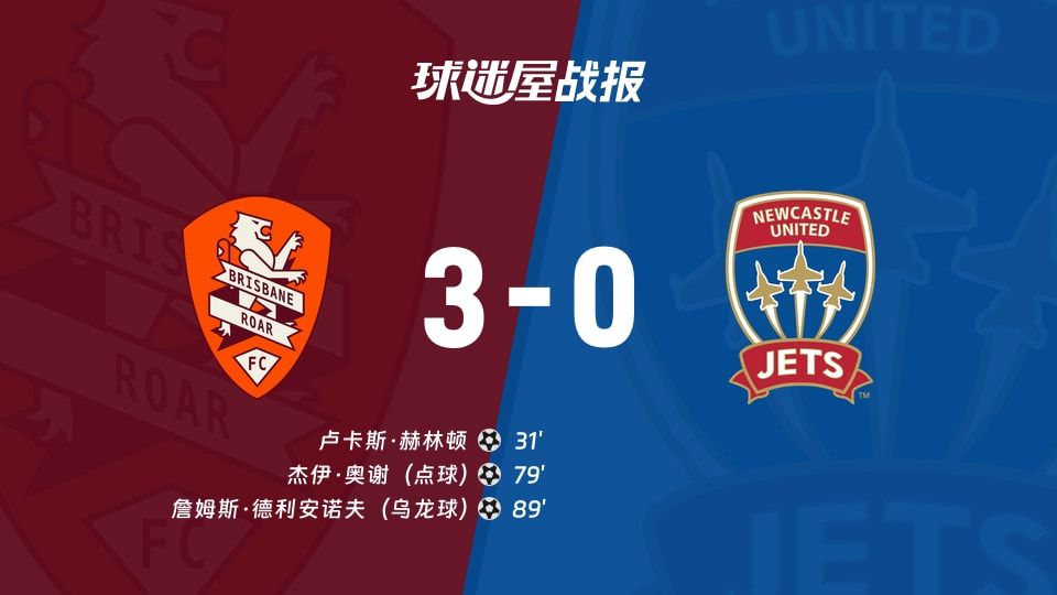 【澳超】布里斯班狮吼vs纽卡斯尔喷气机比赛结果:布里斯班狮吼(3-0)纽卡斯尔喷气机比分战报(2025年11月09日)