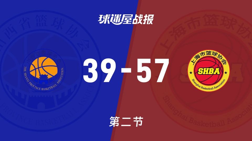 全运女篮杯赛：次节结束，上海女篮以57-39领先山西女篮