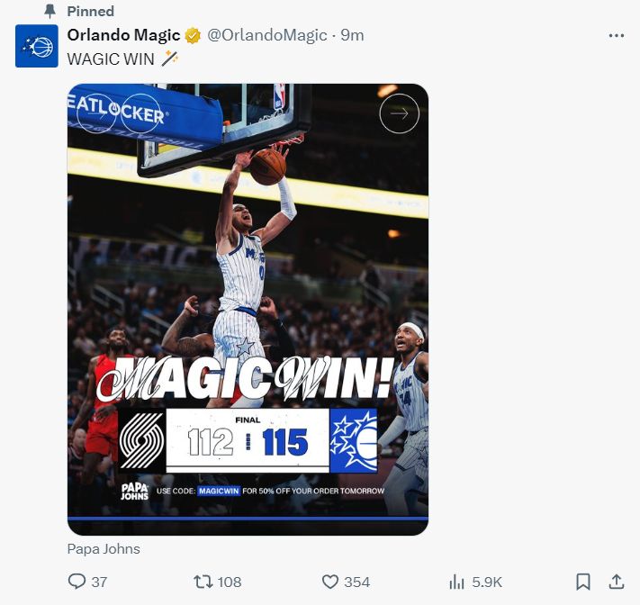 贝恩三分绝杀开拓者登全美热搜！魔术助教为他戴皇冠 7换1就等这一刻