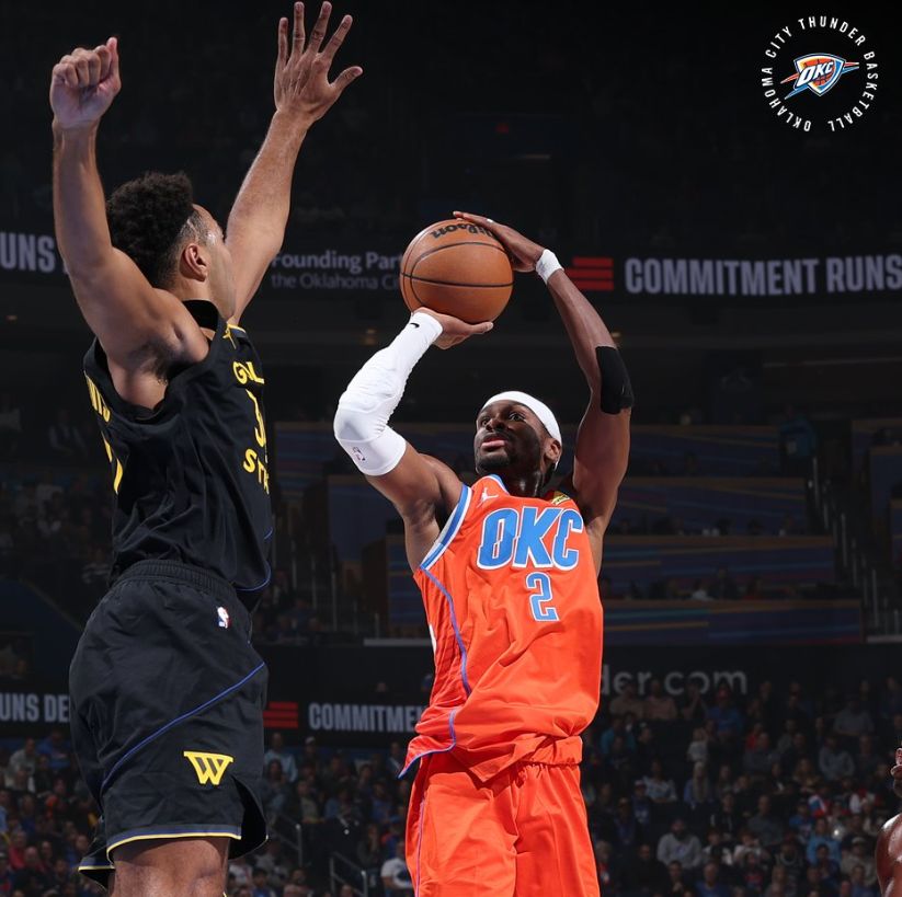 稳居MVP榜头名！SGA三节28+12打崩勇士 雷霆11胜1负联盟第一