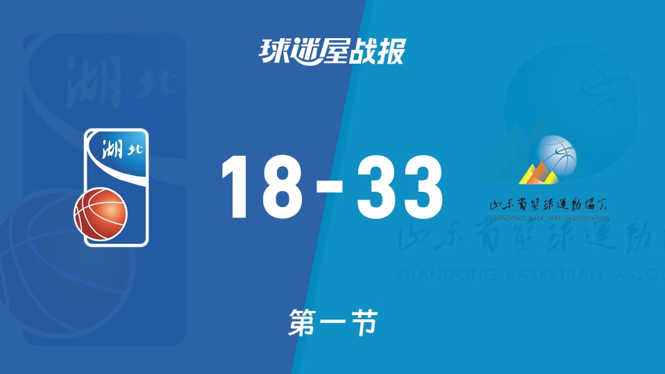 湖北女篮vs山东女篮：首节结束，湖北女篮18-33山东女篮