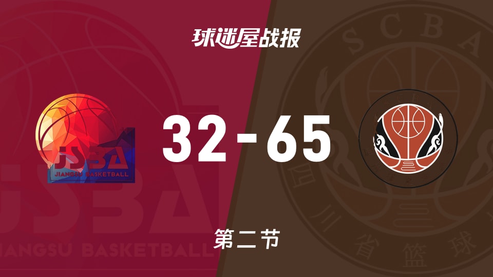 全运女篮杯赛：次节结束，四川女篮以65-32领先江苏女篮