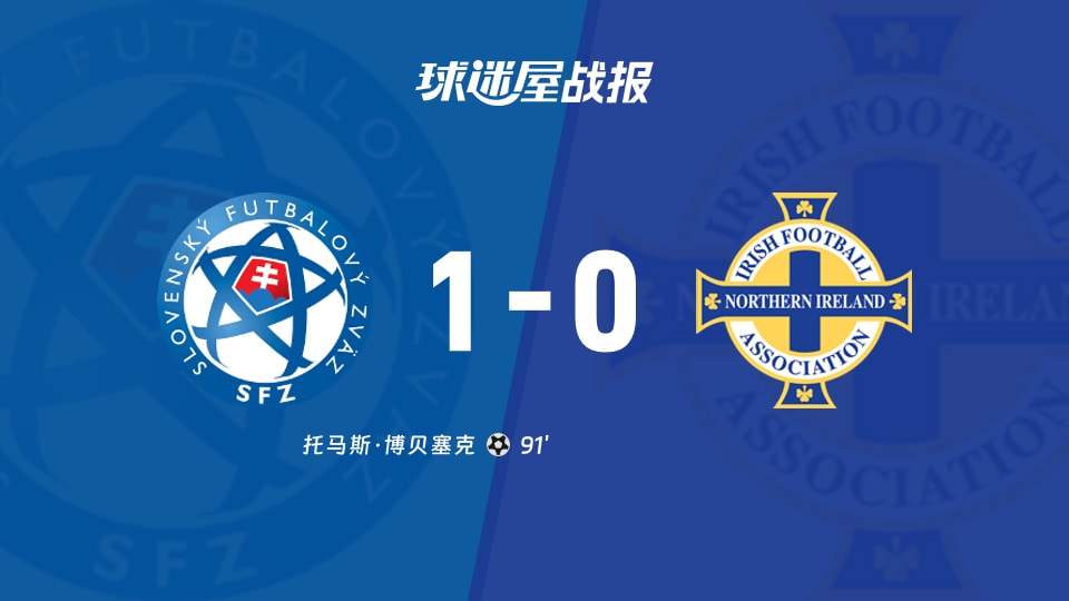 【世欧预】斯洛伐克vs北爱尔兰比赛结果:斯洛伐克(1-0)北爱尔兰比分战报(2025年11月15日)