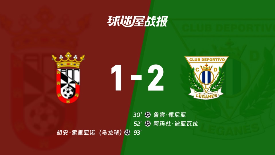 【西乙】休达vs莱加内斯比赛结果:休达(1-2)莱加内斯比分战报(2025年11月16日)