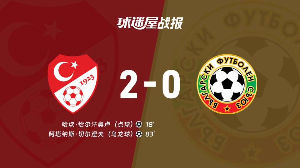 【世欧预】土耳其vs保加利亚比赛结果:土耳其(2-0)保加利亚比分战报(2025年11月16日)