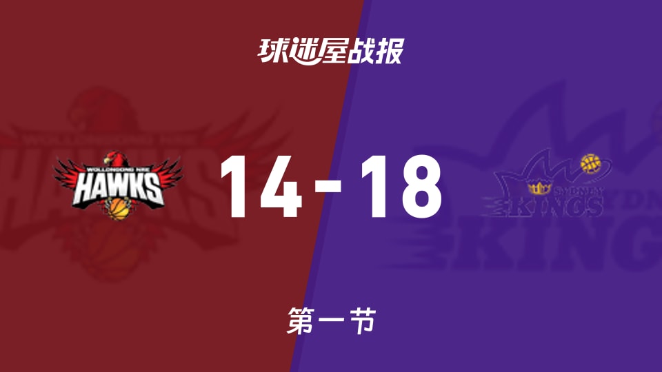伊拉瓦拉老鹰vs悉尼国王:第一节完,伊拉瓦拉老鹰14-18悉尼国王