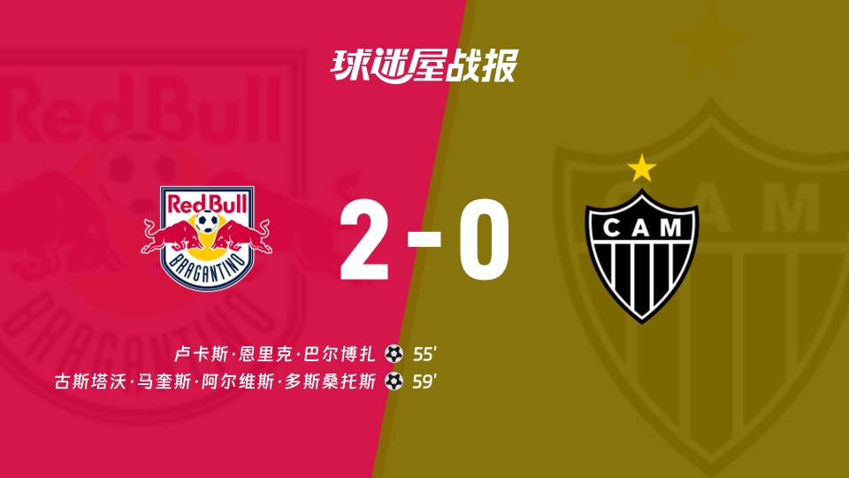【巴西甲】布拉干RBvs米内罗竞技比赛结果:布拉干RB(2-0)米内罗竞技比分战报(2025年11月17日)
