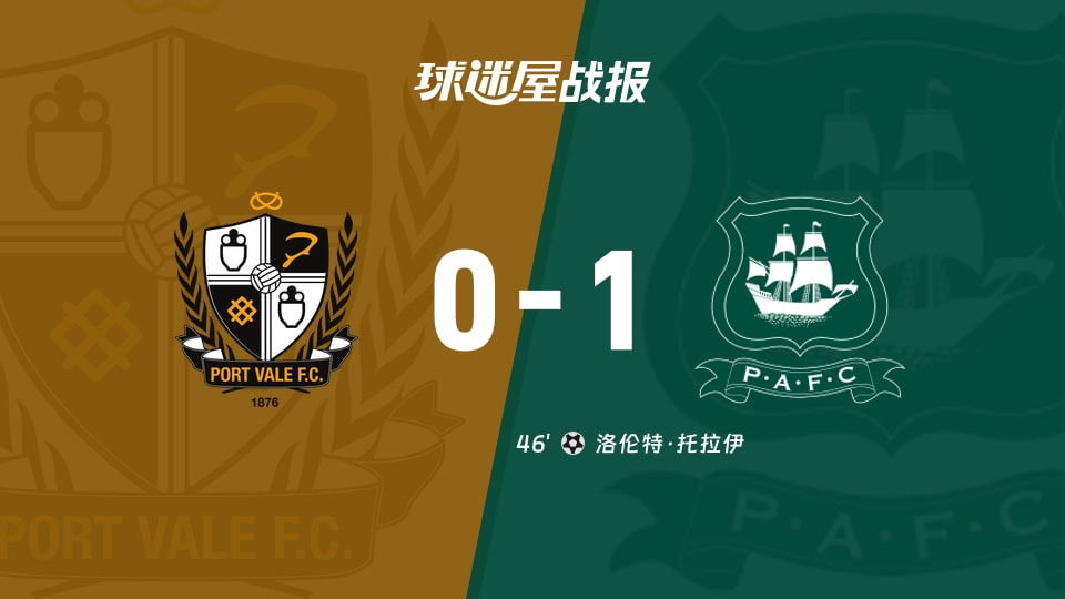 【英甲】维尔港vs普利茅斯比赛结果：维尔港(0-1)普利茅斯比分战报(2025年11月22日)