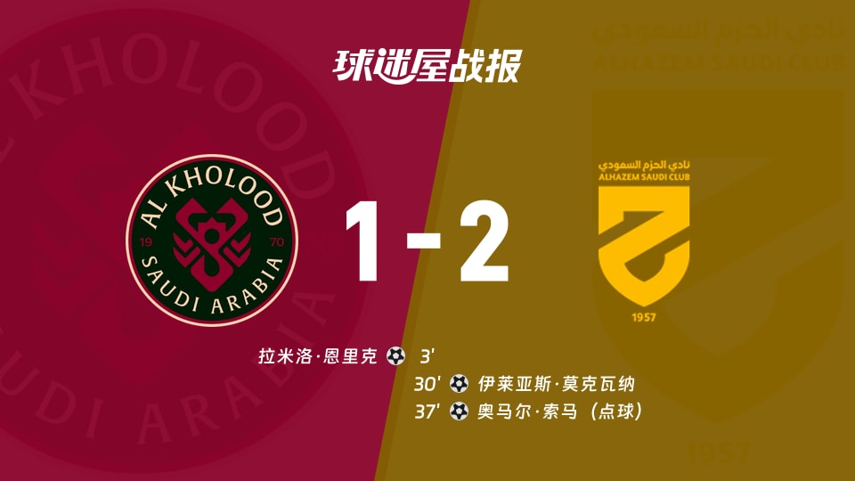 【沙特联】拉斯永恒vs哈森姆比赛结果：拉斯永恒(1-2)哈森姆比分战报(2025年11月21日)