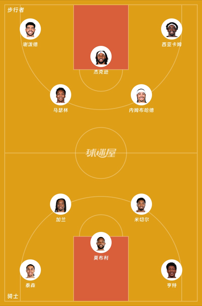步行者vs骑士首发阵容