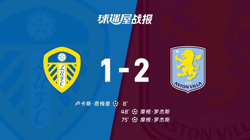 【英超】利兹联vs阿斯顿维拉比赛结果：利兹联(1-2)阿斯顿维拉比分战报(2025年11月23日)