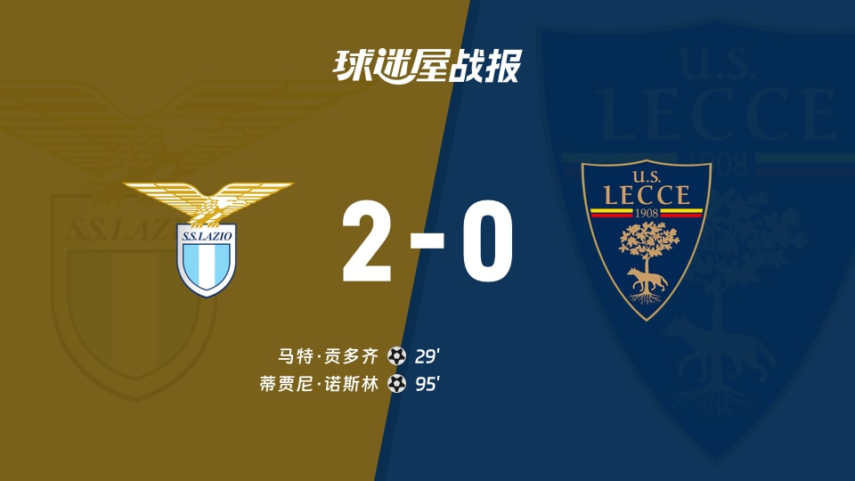 【意甲】拉齐奥vs莱切比赛结果:拉齐奥(2-0)莱切比分战报(2025年11月24日)