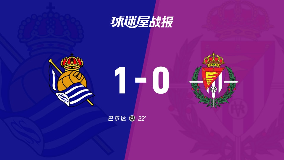 【西乙】皇家社会B队vs巴拉多利德比赛结果：皇家社会B队(1-0)巴拉多利德比分战报(2025年11月25日)