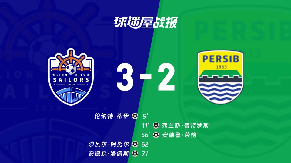【亚冠二级】狮城水手vs万隆比赛结果：狮城水手(3-2)万隆比分战报(2025年11月26日)