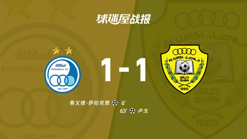 【亚冠二级】德黑兰独立vs迪拜祈祷比赛结果：德黑兰独立(1-1)迪拜祈祷比分战报(2025年11月27日)