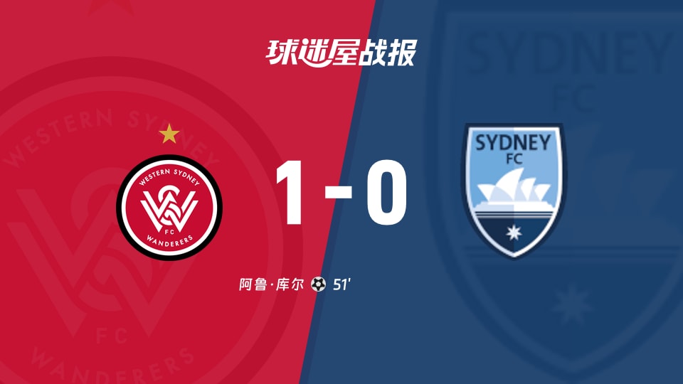 【澳超】西悉尼流浪者vs悉尼FC比赛结果:西悉尼流浪者(1-0)悉尼FC比分战报(2025年11月29日)