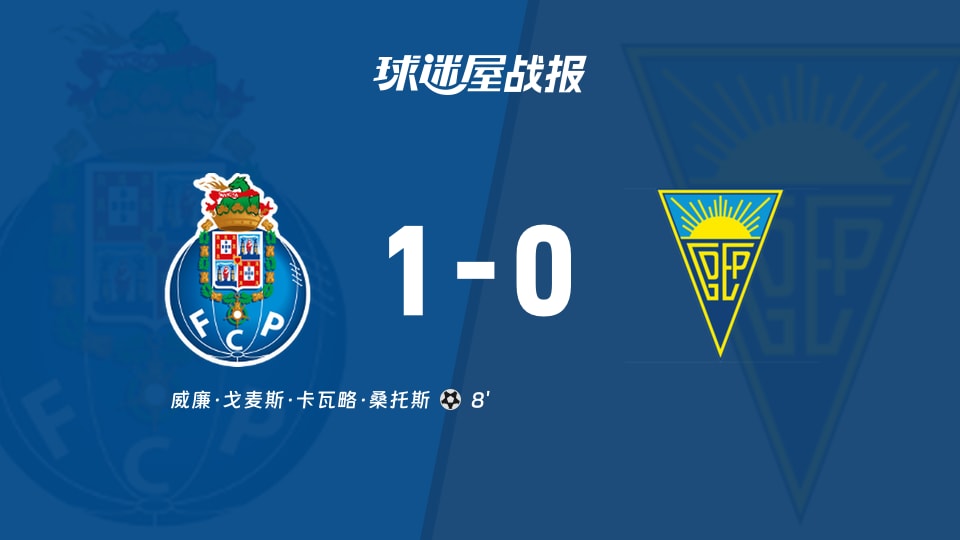 【葡超联赛第12轮】波尔图vs埃斯托里尔比赛结果：波尔图(1-0)埃斯托里尔比分战报(2025年12月01日)