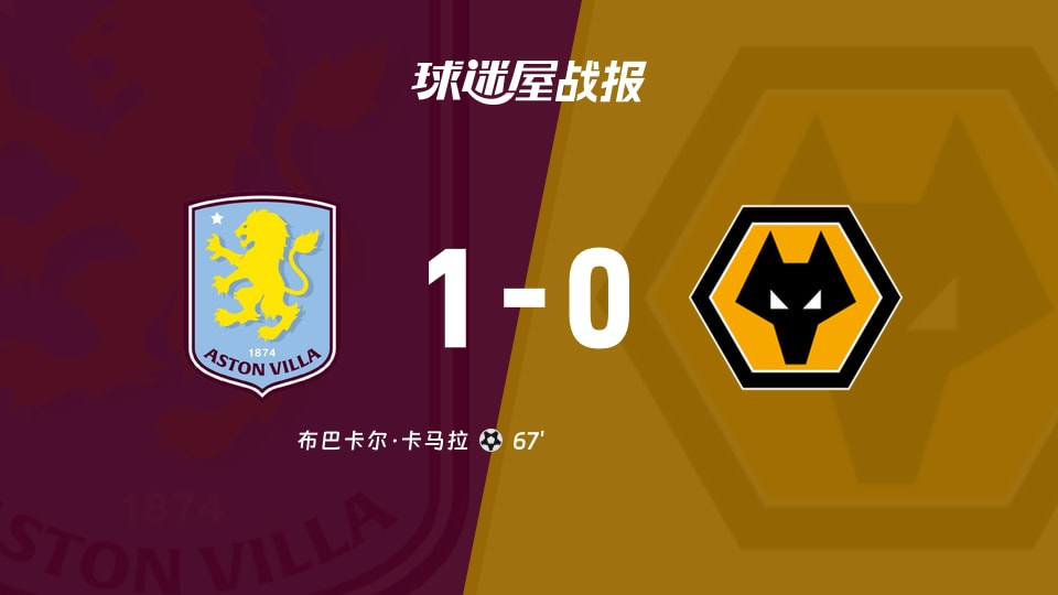【英超联赛第13轮】阿斯顿维拉vs狼队比赛结果：阿斯顿维拉(1-0)狼队比分战报(2025年11月30日)