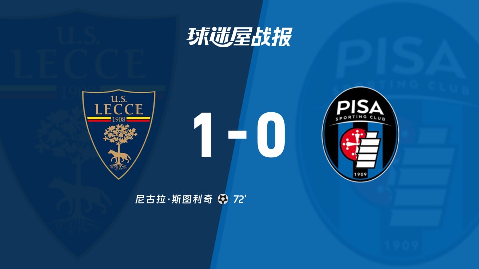 【意甲联赛第15轮】莱切vs比萨比赛结果：莱切(1-0)比萨比分战报(2025年12月13日)
