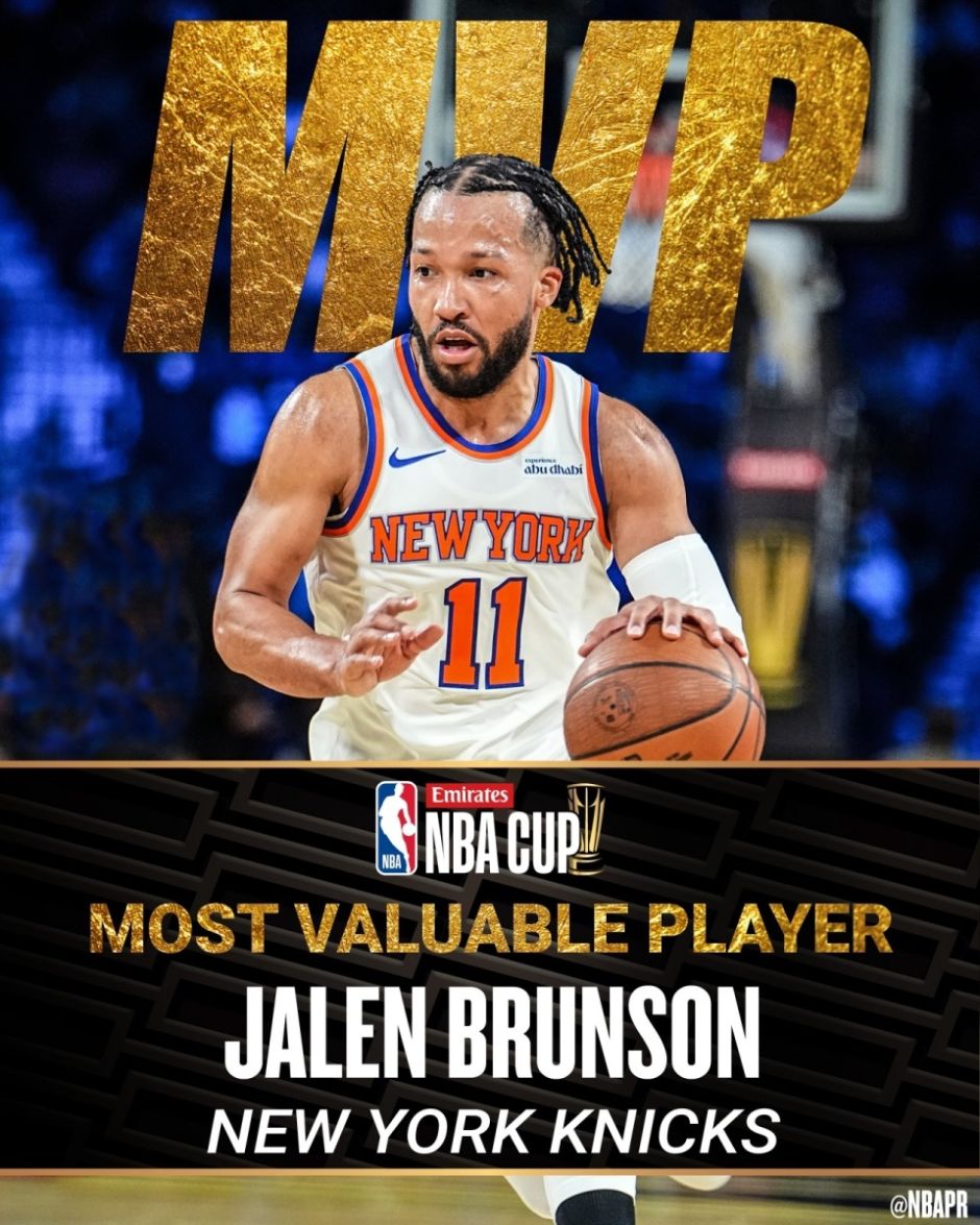 历史第3人！布伦森当选NBA杯MVP 淘汰赛阶段场均狂轰33+6