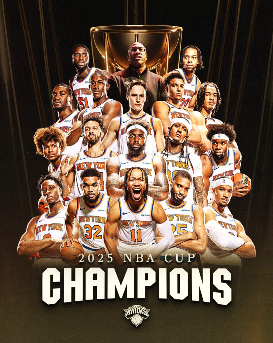 尼克斯夺冠登全美热搜第一！各大媒体纷纷晒图庆祝 布伦森喜提MVP