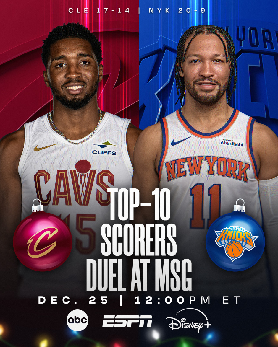 NBA圣诞大战-骑士vs尼克斯首发名单预测（12月26日）阿努诺比复出