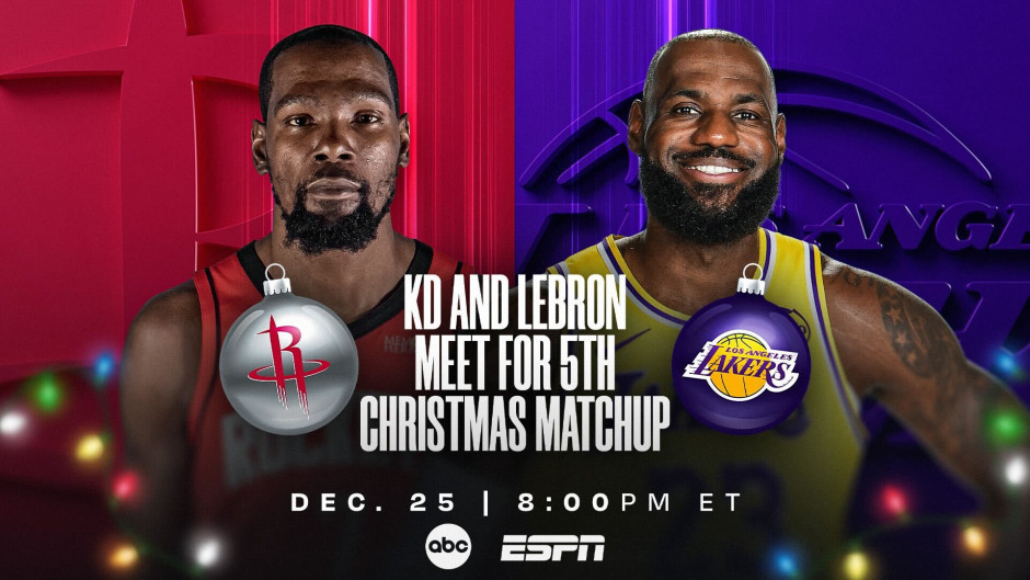 NBA圣诞大战湖人vs火箭 ESPN预测火箭胜率高达61.5% 湖人胜率仅为38.5%