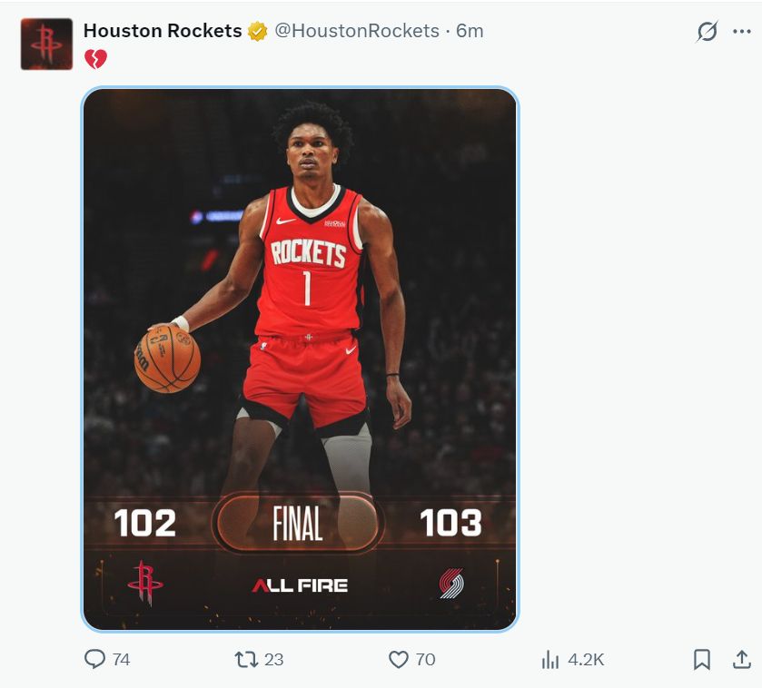 火箭官方直呼心碎！KD丢绝杀+伊森补篮绝杀超时 队记道出惜败缘由