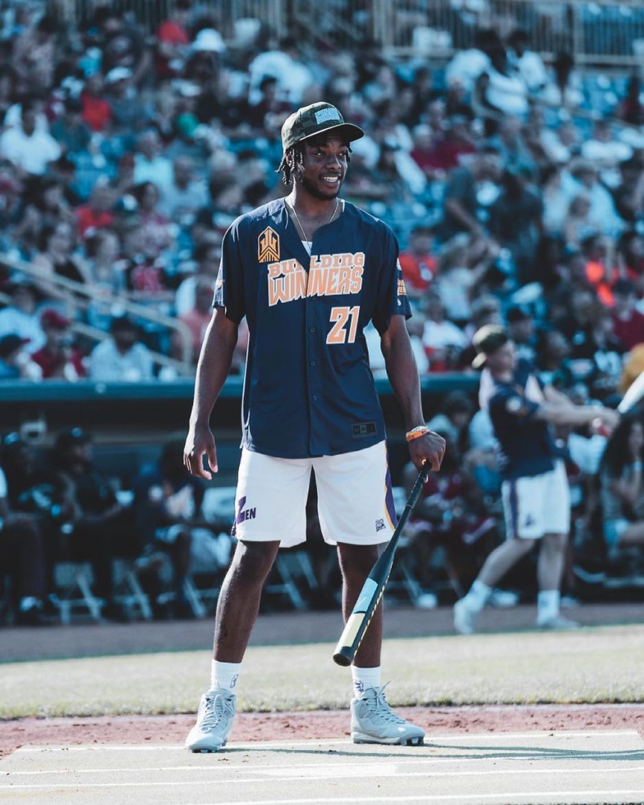 Our very own darius_garland competed in the jarvislandrysoftball game. Let’s just say he’s true to this and not new to this 🥎