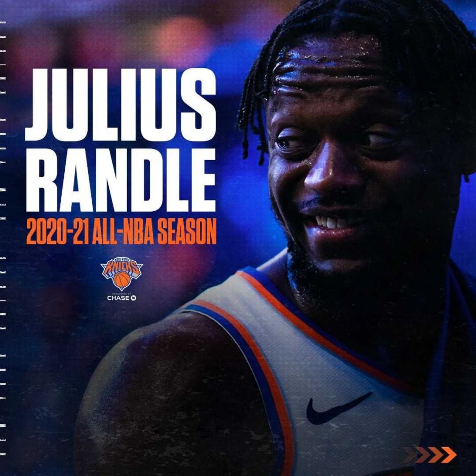 结束一个强劲的赛季。恭喜juliusrandle30获得NBA第二名📈