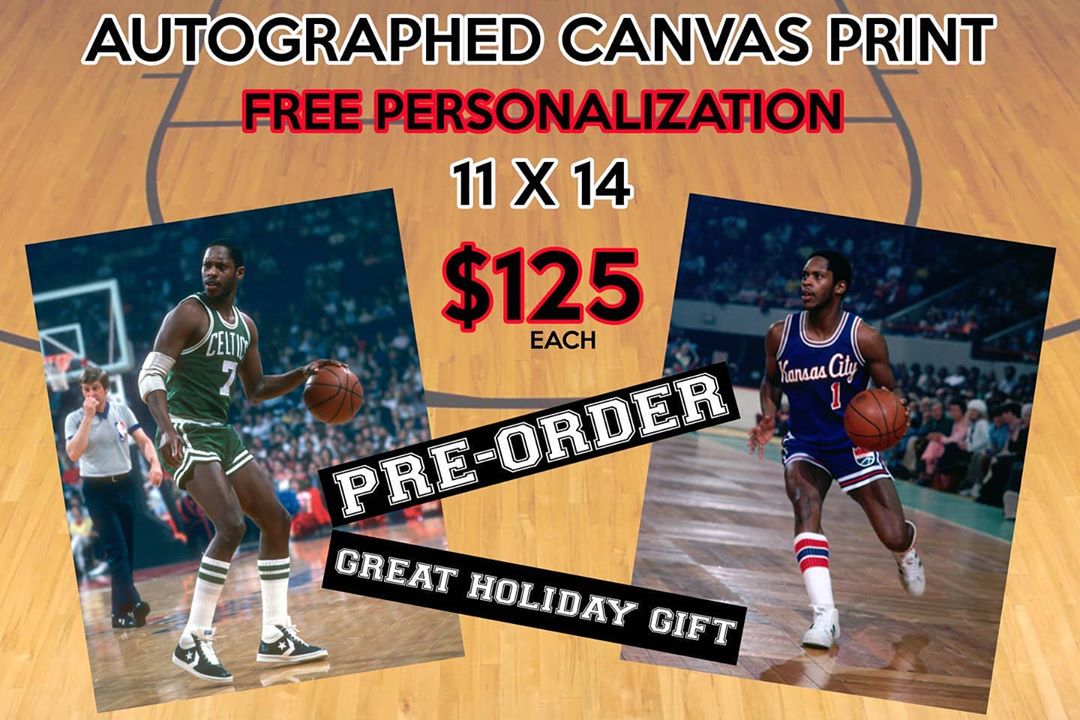 NEW ITEM....AUTOGRAPHED  11 X 14 CANVAS PRINT. $125.00 
Purchase a print and i'll PERSONALIZE IT FOR FREE!
Great holiday gift. 
Ready to hang.
Choose Celtics or Kings. 
ONLY TAKING ORDERS UNTIL END OF OCTOBER. 

FREE SHIPPING 

Visit balloffameshop.com to order. 

@celtics @sacramentokings @brooklynnets @bucks @utep_miners @utepathletics @balloffame247